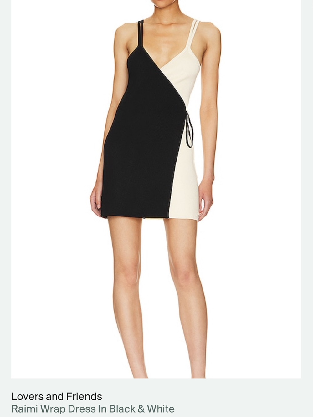 Lovers + Friends Black and White Wrap Mini Skirt